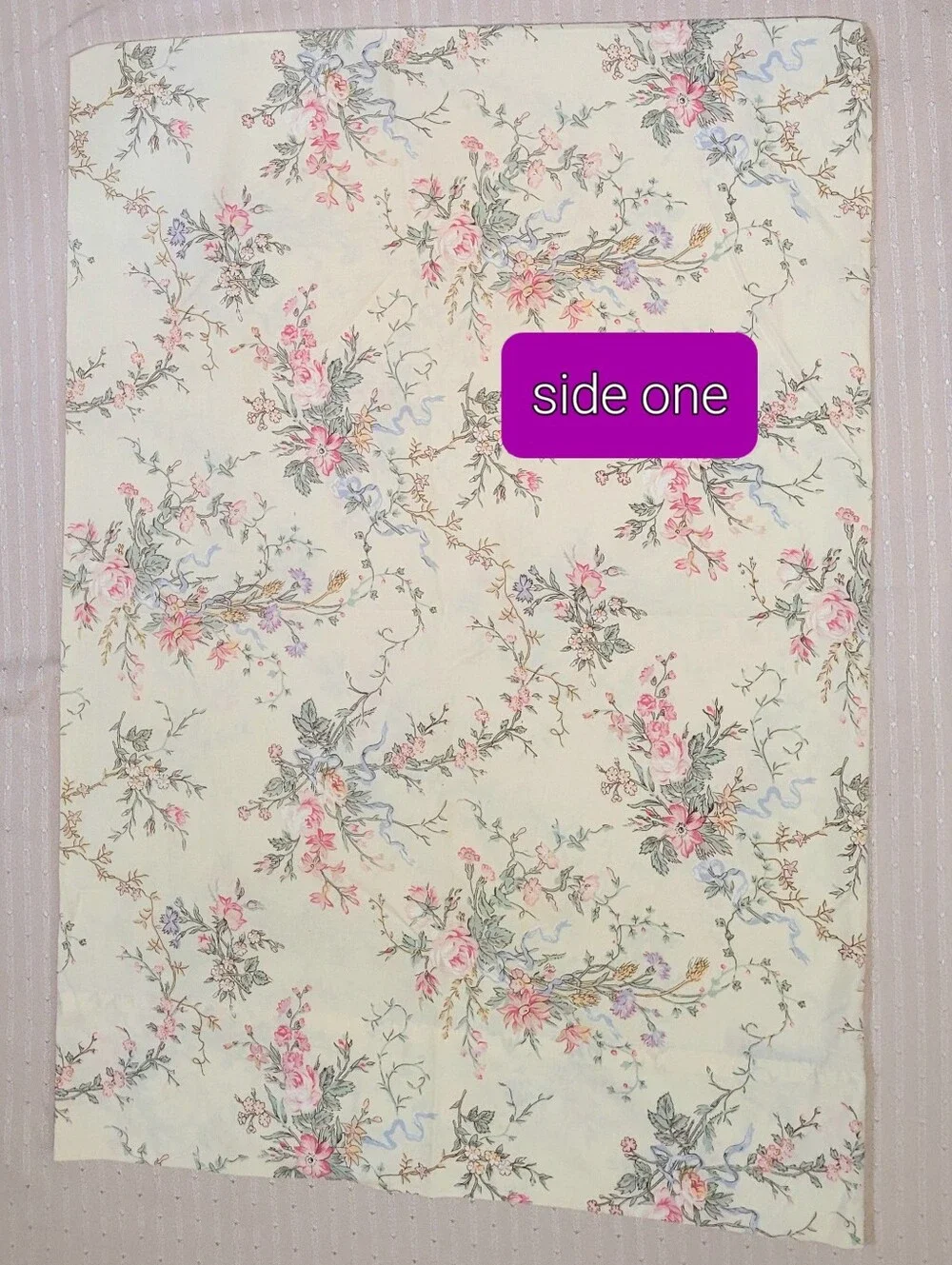 Vintage Ralph Lauren Sophie Brooke Standard Pillowcase Yellow Rose Floral Cotton